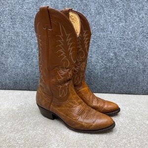 Vintage Nocona 3717C brown leather western cowboy boots men's size 9 D